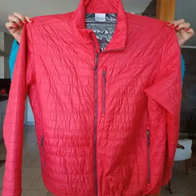 Chaqueta Columbia roja impermeable para hombre - miniatura 1