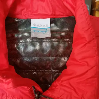 Chaqueta Columbia roja impermeable para hombre - miniatura 2