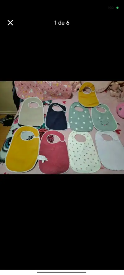 Set de 12 Baberos para Bebé de Colores Variados - miniatura 1