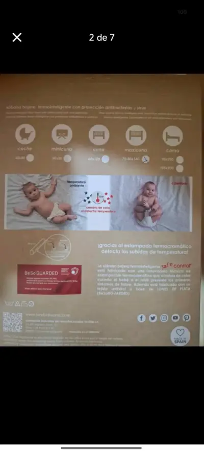 Sábana bajera termointeligente para bebés Bimbidreams - miniatura 2