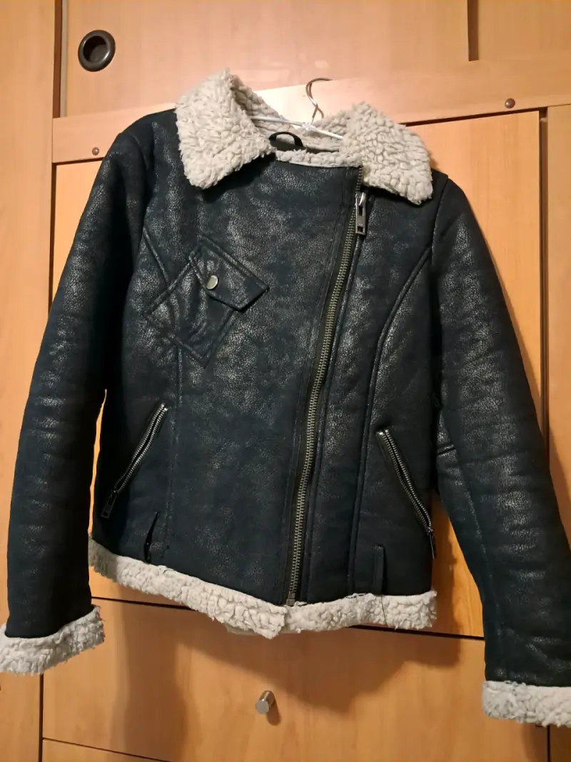 Chaqueta de cuero sintético con forro de borrego Ellus