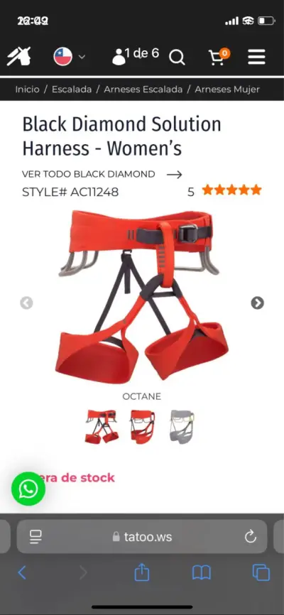 Arnés de Escalada Black DiamondSolution Mujer Rojo - miniatura 1