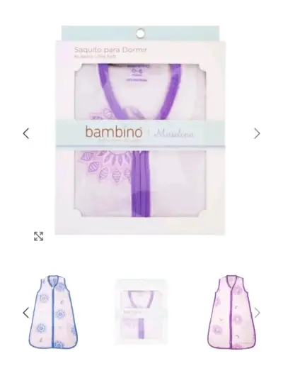 Saquito para dormir de bebé Bambino muselina - miniatura 3
