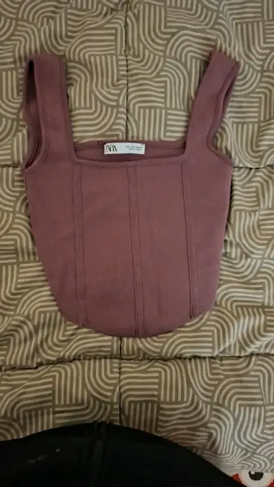 Top morado sin mangas Zara - miniatura 1