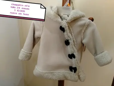 Chaquetón de niña beige nuevo talla 24 meses - miniatura 1