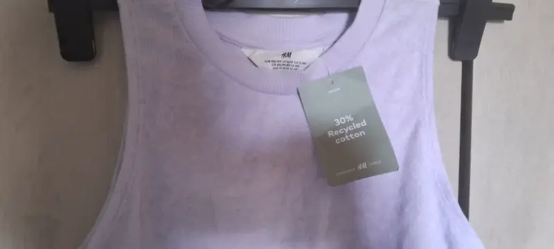 Polera sin mangas lila de algodón reciclado H&M - 3