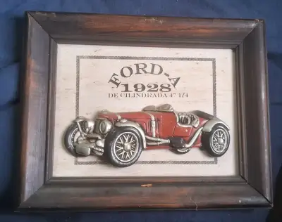 Cuadro Decorativo Vintage de Autos Clásicos Ford y Bentley - miniatura 1