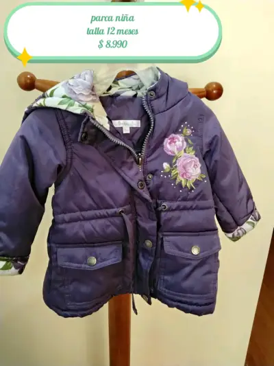 Chaquetón de niña morado como nuevo talla 12 meses - miniatura 1