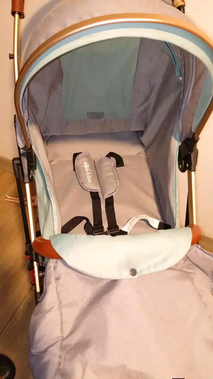 Coche de bebé plegable con capota gris - 3