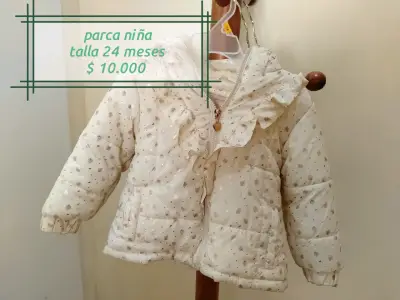 Parka para niña talla 24 meses con diseño de hojas - miniatura 1