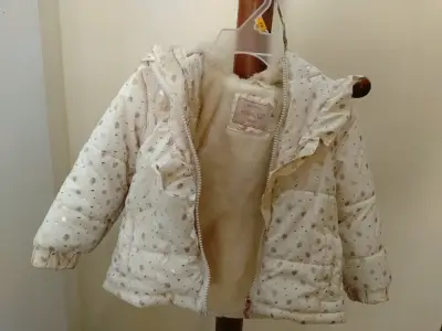 Parka para niña talla 24 meses con diseño de hojas - miniatura 2