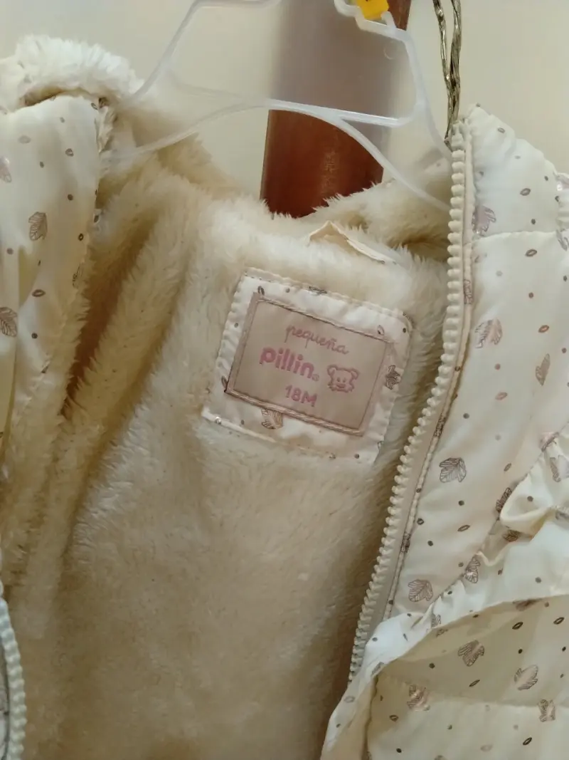 Parka para niña talla 24 meses con diseño de hojas - 3
