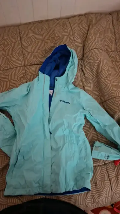 Chaqueta impermeable Columbia azul claro - miniatura 1