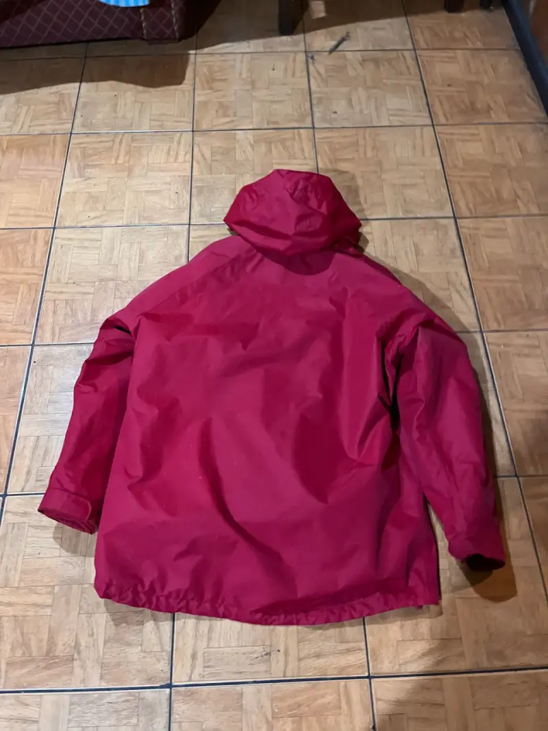 Chaqueta impermeable roja con capucha mujer XL - 6