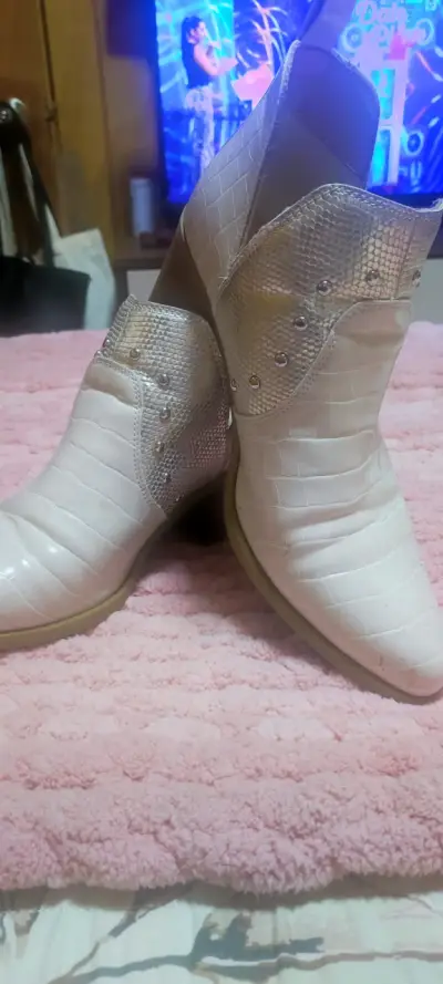 Botines vaqueros blancos - miniatura 1