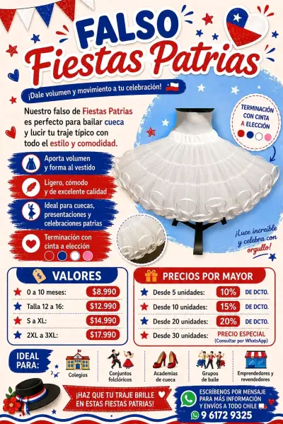 Falso para Fiestas Patrias con cinta a elección - miniatura 1