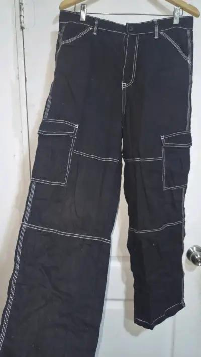 Pantalones cargo negros H&M 42 - miniatura 1