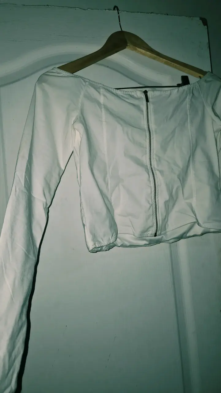 Blusa blanca manga larga Bershka L - 3