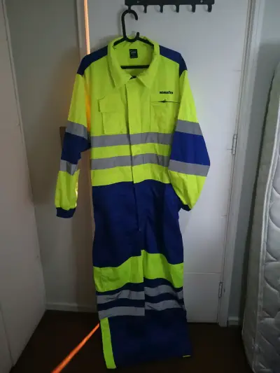 Overall alta visibilidad Komatsu amarillo y azul - miniatura 1
