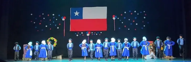 Trajes de Baile Folclórico Infantil Azul y Blanco - 3