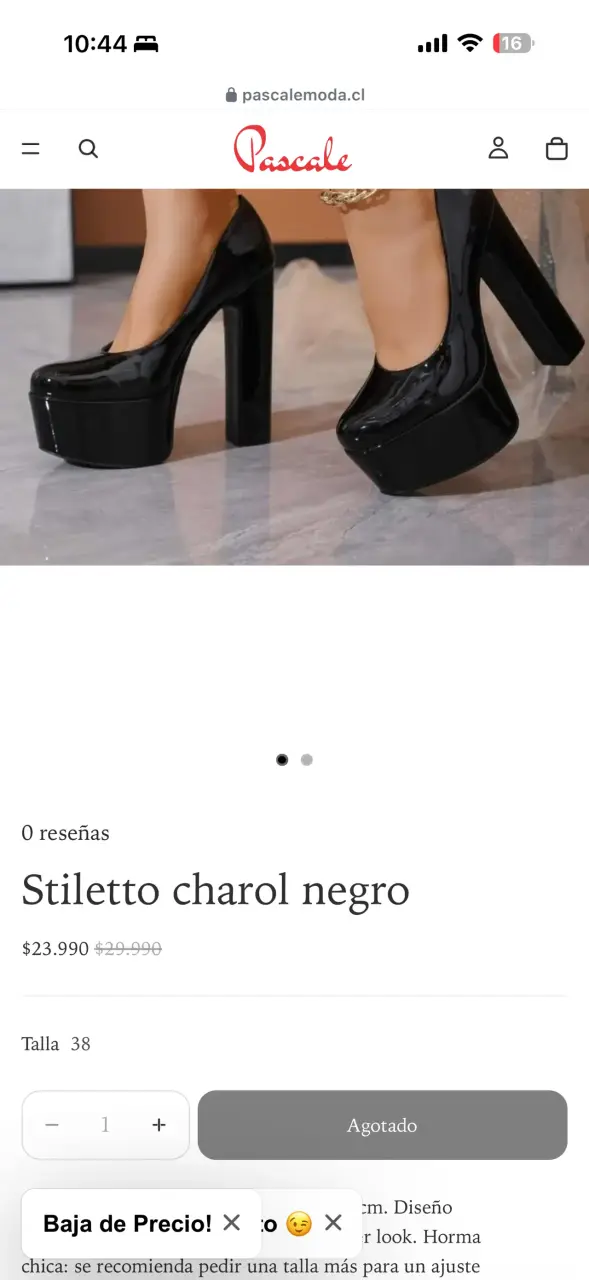 Stiletto charol negro con plataforma
