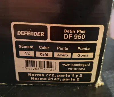 Zapatos de seguridad Defender DF 950 talla 42 - miniatura 3
