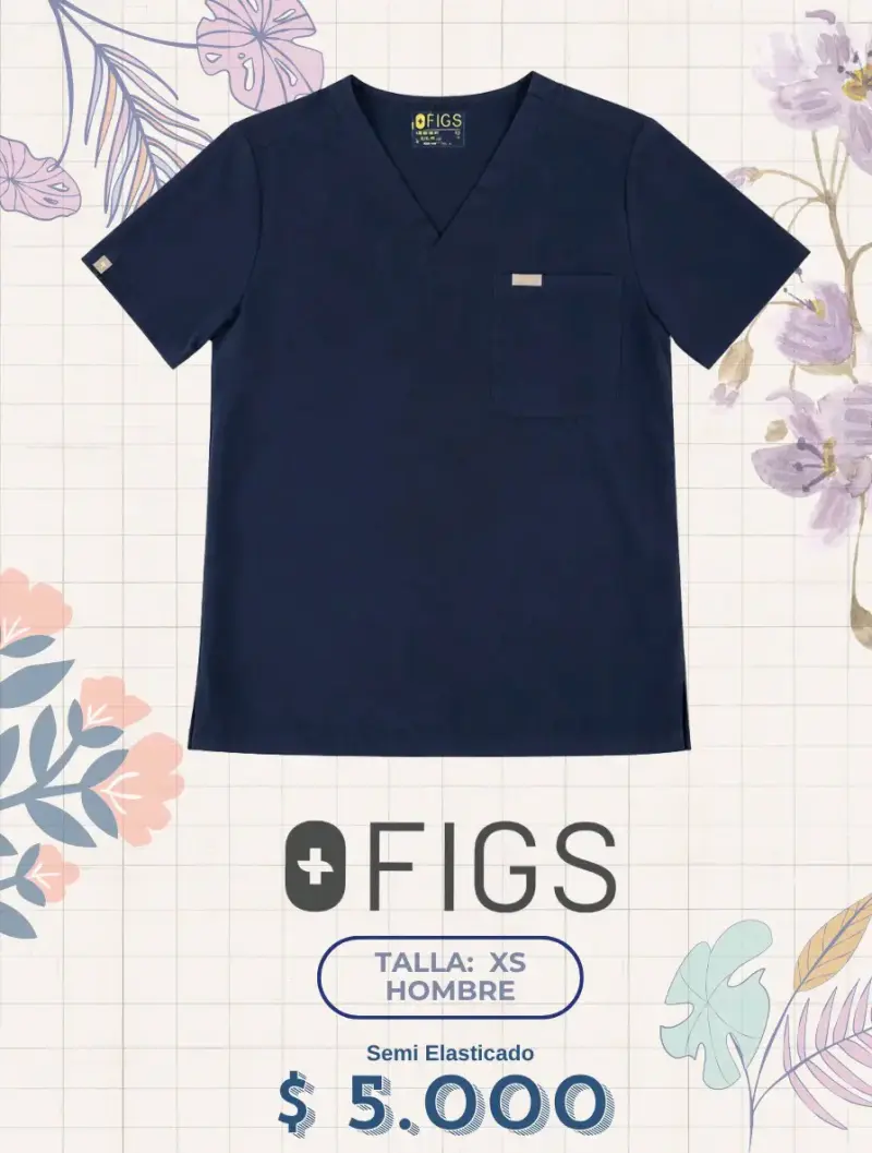 Pechera médica azul marino FIGS hombre XS