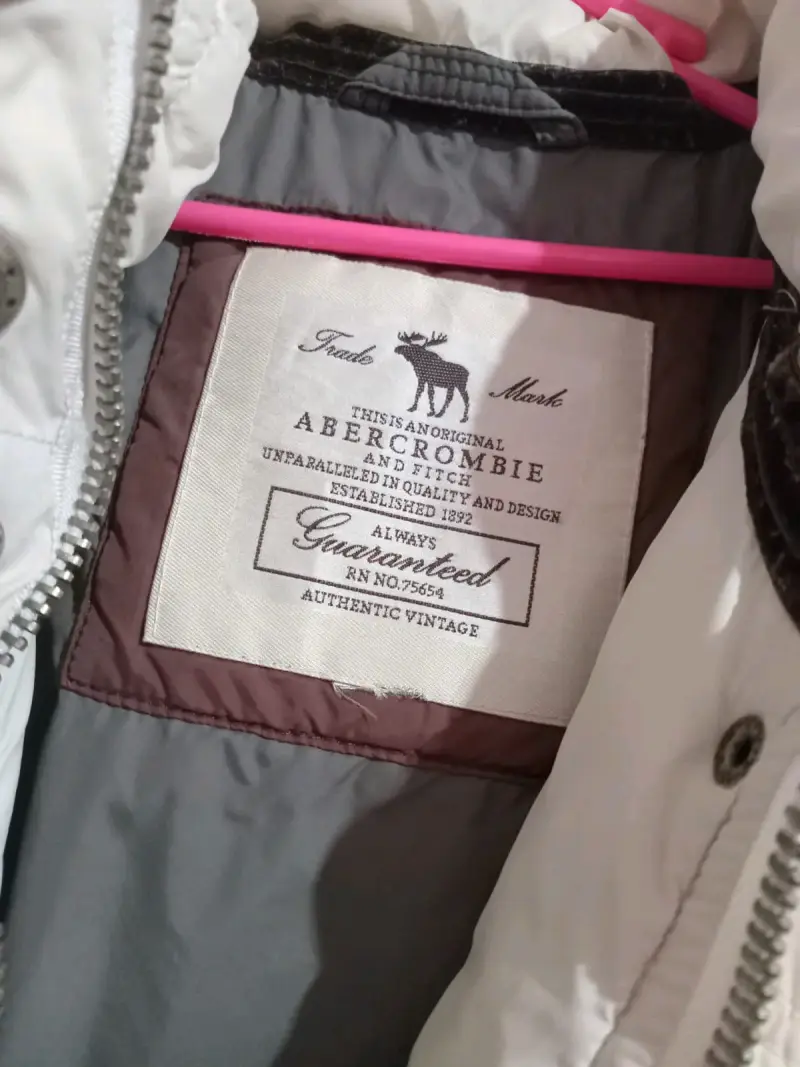 Chaqueta puffer blanca ABERCROMBIE original talla - 4