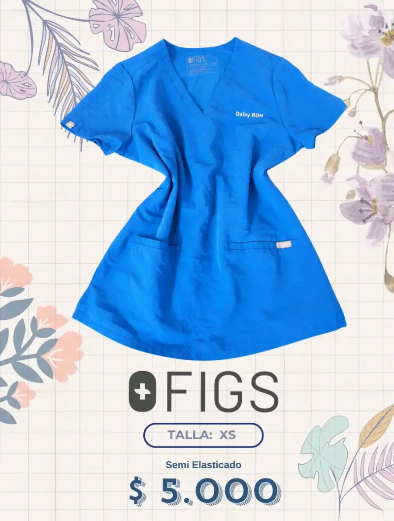 Pechera médica azul rey claro FIGS talla XS