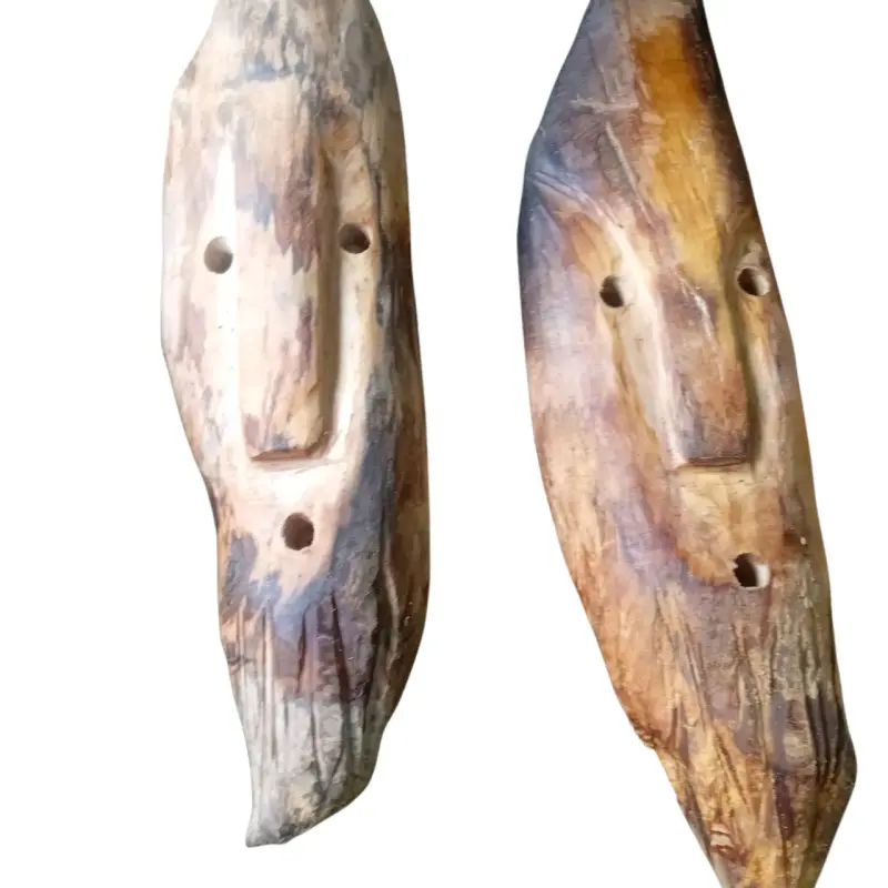 Máscaras kollon de madera de picoyo milenario - 2