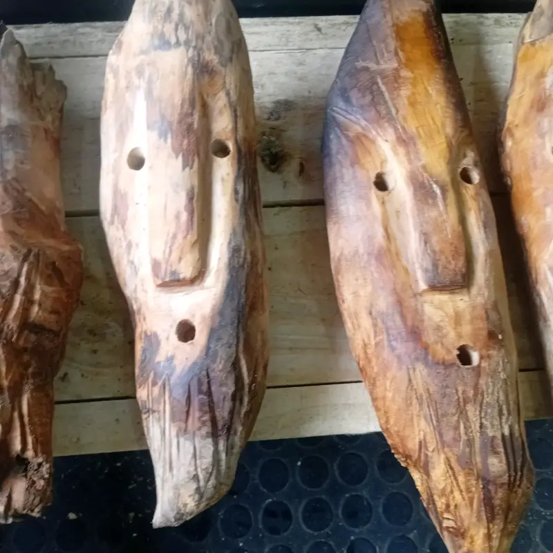 Máscaras kollon de madera de picoyo milenario - 3
