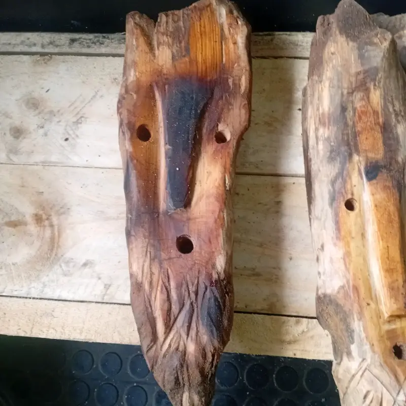 Máscaras kollon de madera de picoyo milenario - 4