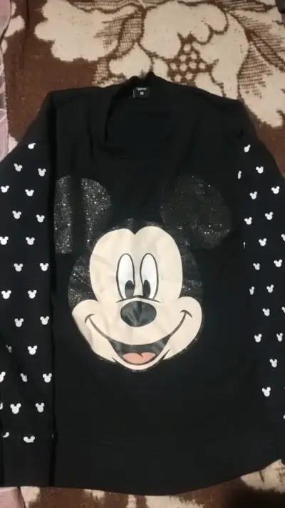 Polerón Disney Mickey Mouse negro para mujer - miniatura 1