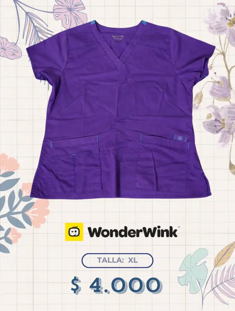 Blusa médica WonderWink morada talla XL