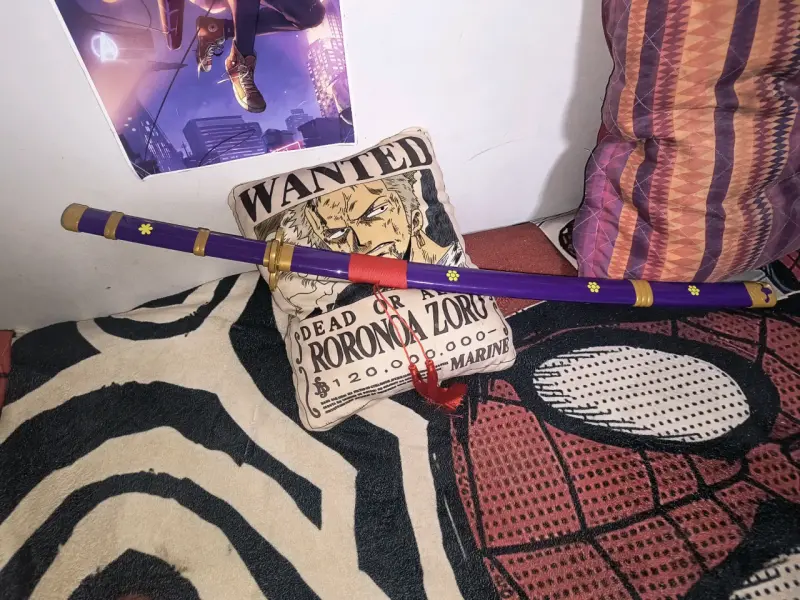 Espada decorativa estilo katana morada - 1