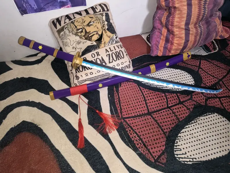 Espada decorativa estilo katana morada - 2