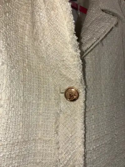 Chaleco sin mangas de tweed beige Elle - miniatura 1
