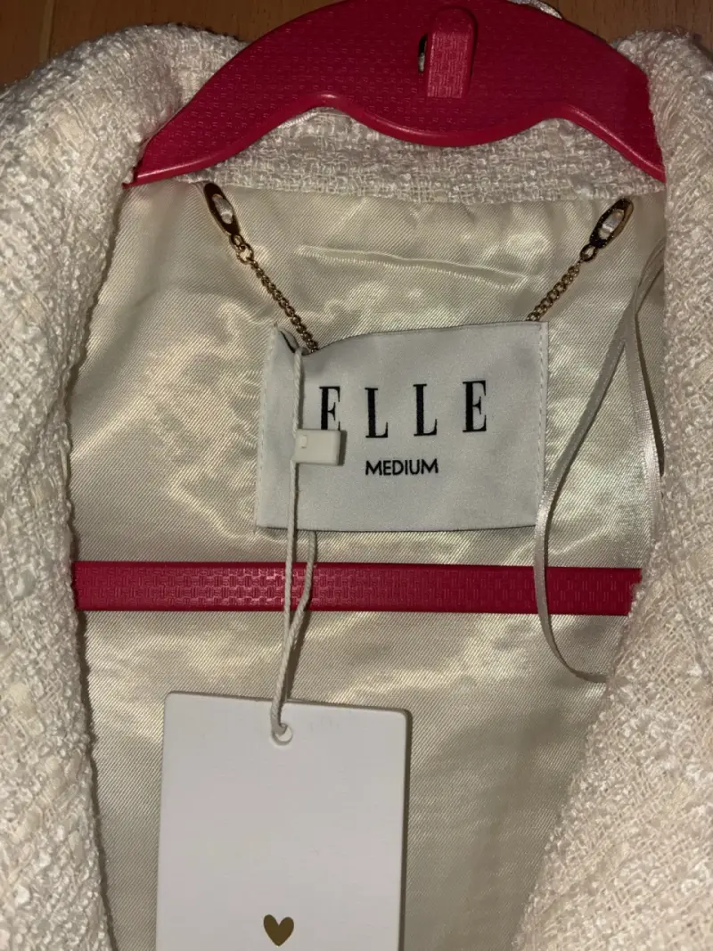 Chaleco sin mangas de tweed beige Elle - 2