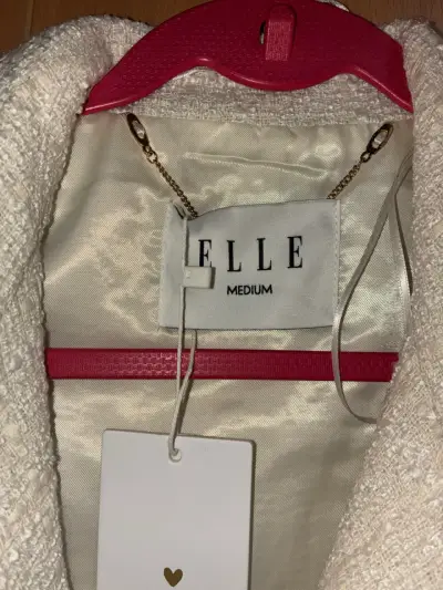 Chaleco sin mangas de tweed beige Elle - miniatura 2
