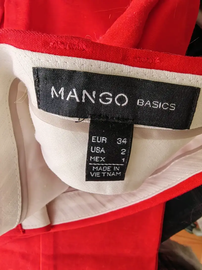 Pantalones rojos Mango Basics talla 34 - 2