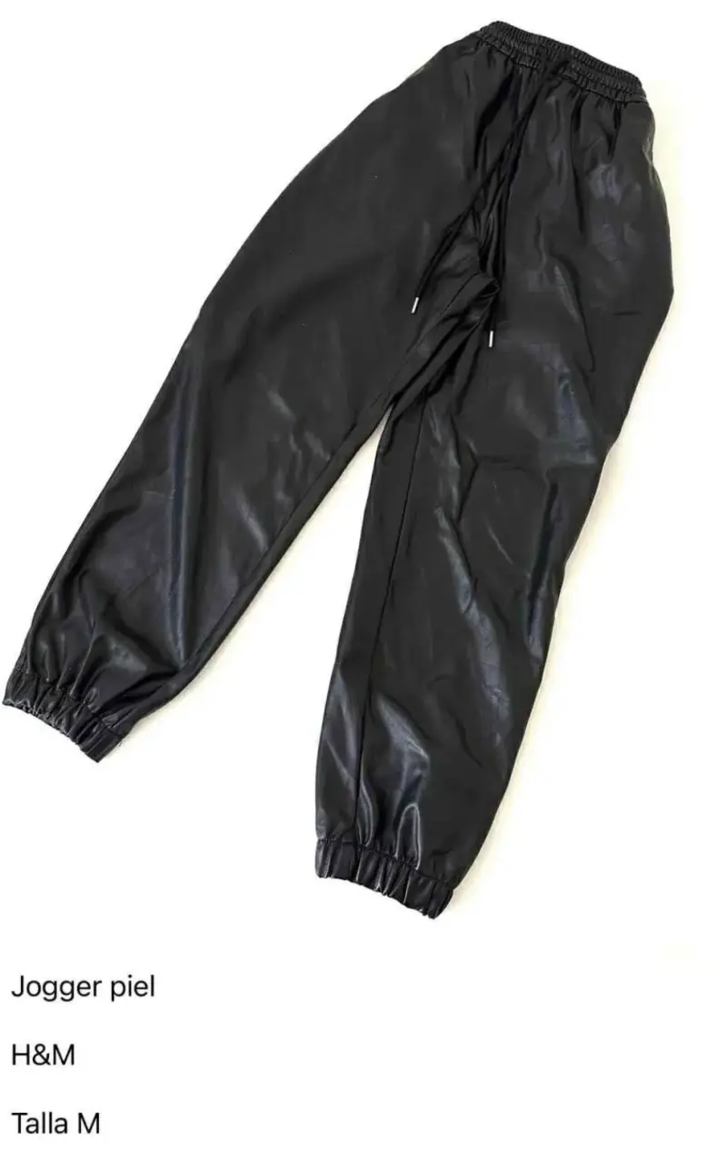 jogger de cuero sintético negro H&M - 3