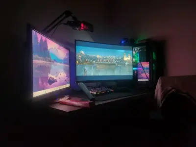 Set de PC Gamer con Monitor Dual y Accesorios RGB - miniatura 1