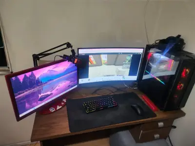 Set de PC Gamer con Monitor Dual y Accesorios RGB - miniatura 2