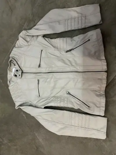 Chaqueta de cuero sintético beige Blivener para mujer - miniatura 1