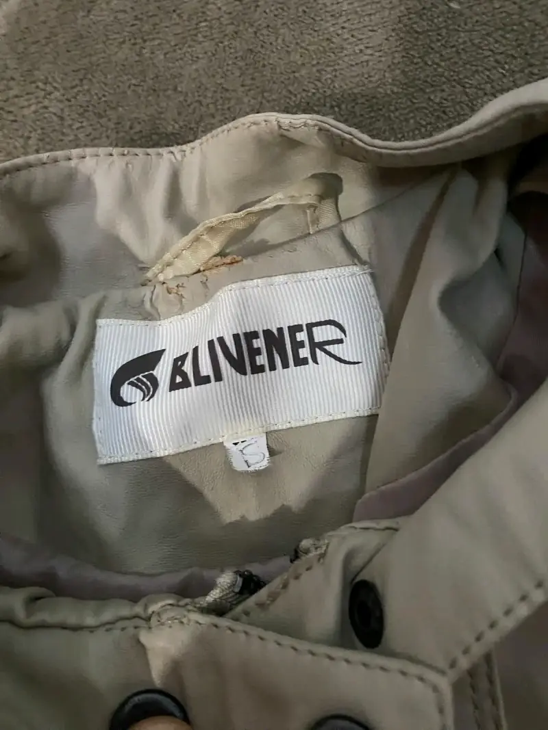 Chaqueta de cuero sintético beige Blivener para mujer - 2