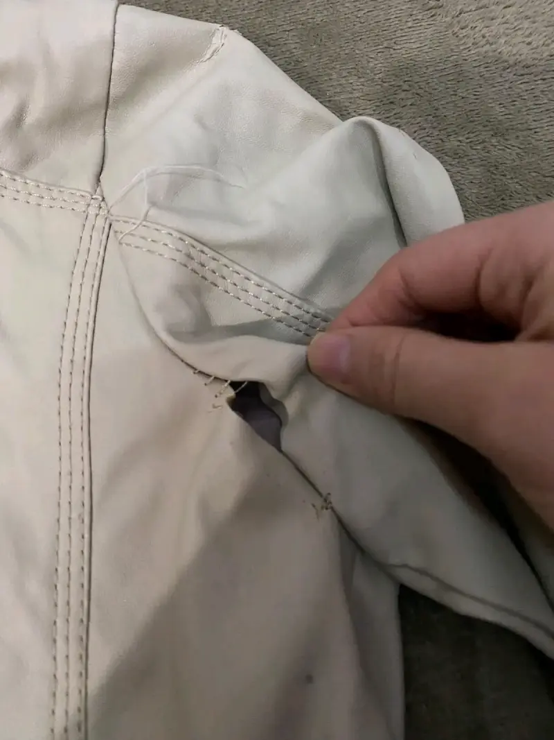 Chaqueta de cuero sintético beige Blivener para mujer - 3