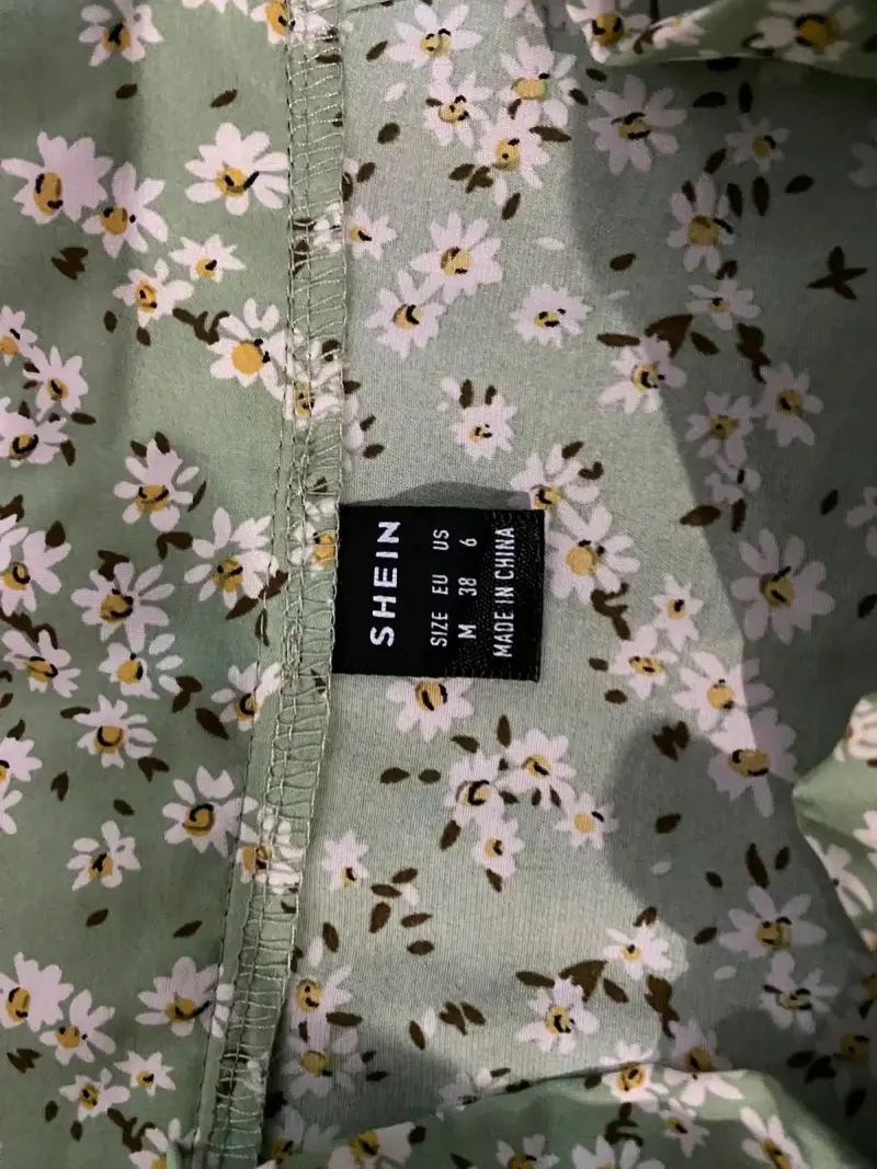 Falda corta verde floral Shein - 2