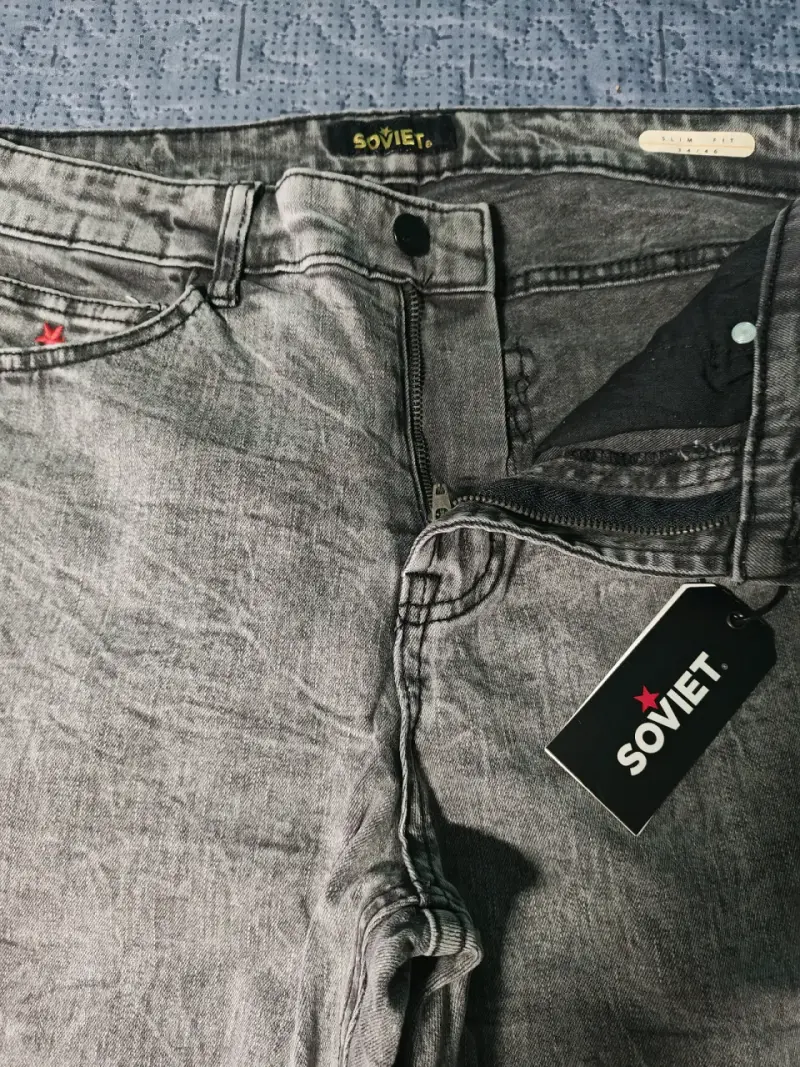 Jeans gris Soviet Slim Fit para hombre - 1