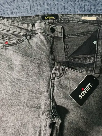 Jeans gris Soviet Slim Fit para hombre - miniatura 1