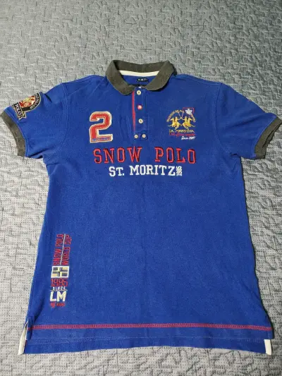 Polera Polo Azul La Martina Snow Polo talla L. - miniatura 1